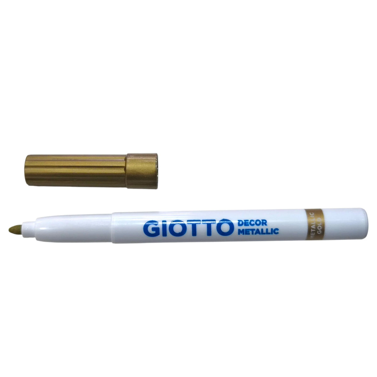 marcador metalico dorado giotto