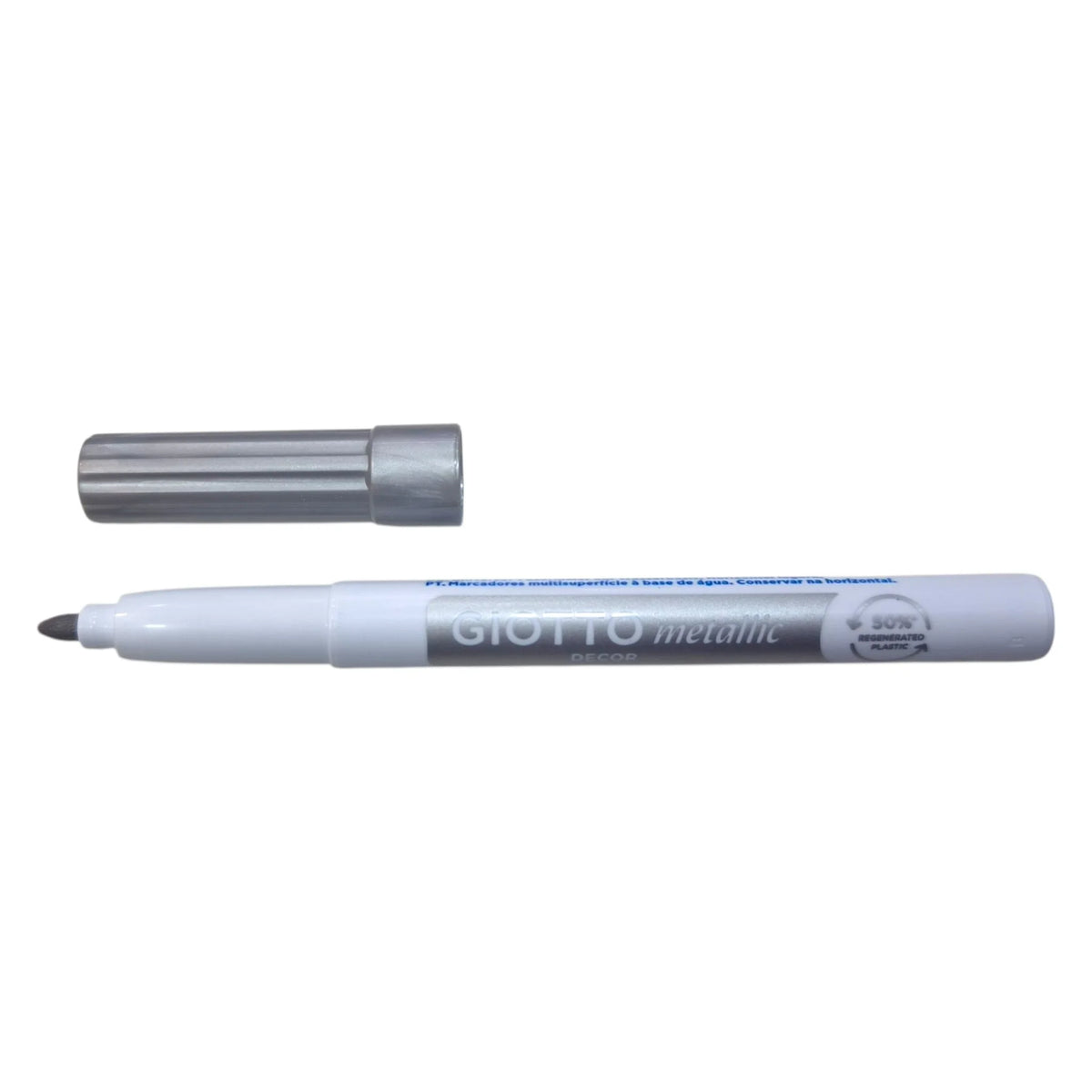 plumon metalico plateado giotto