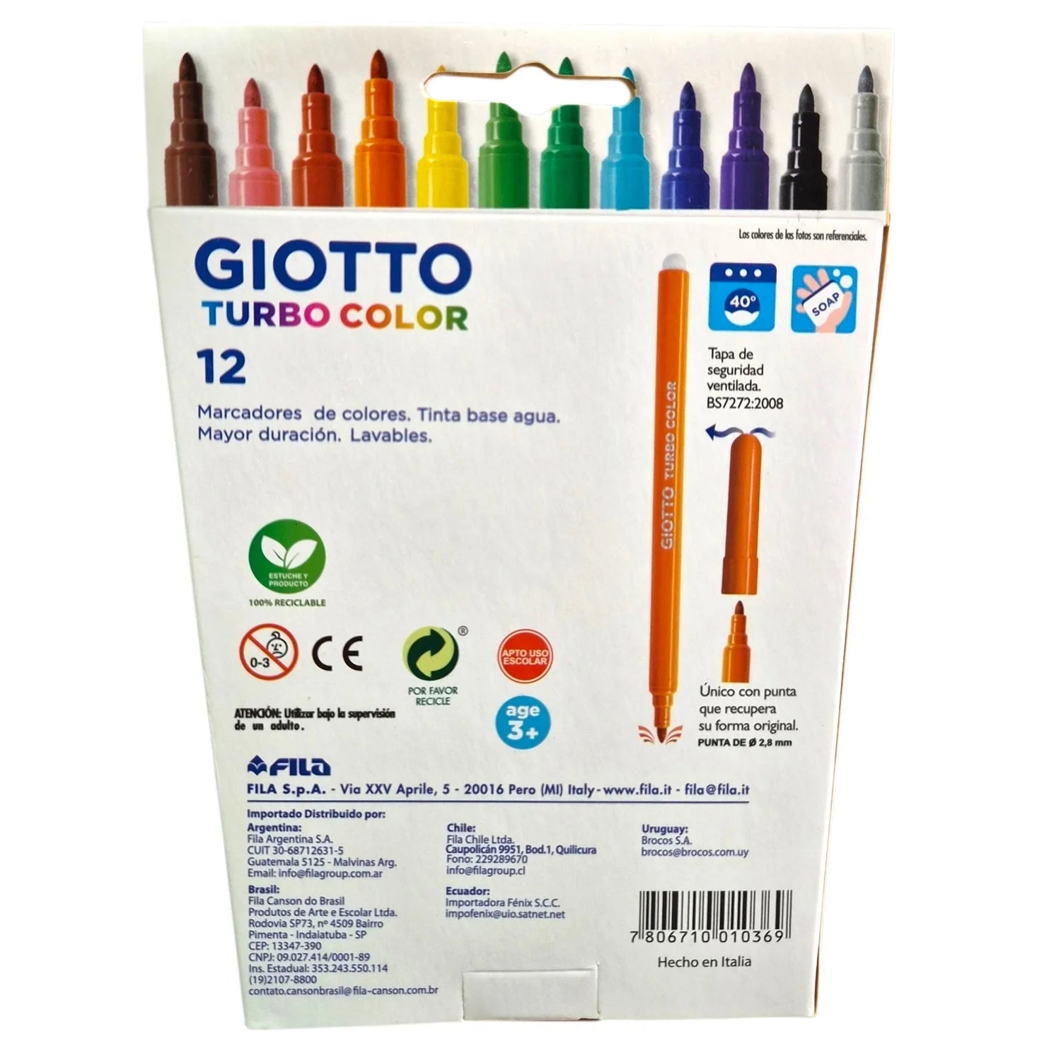 marcadores giotto 12 colores