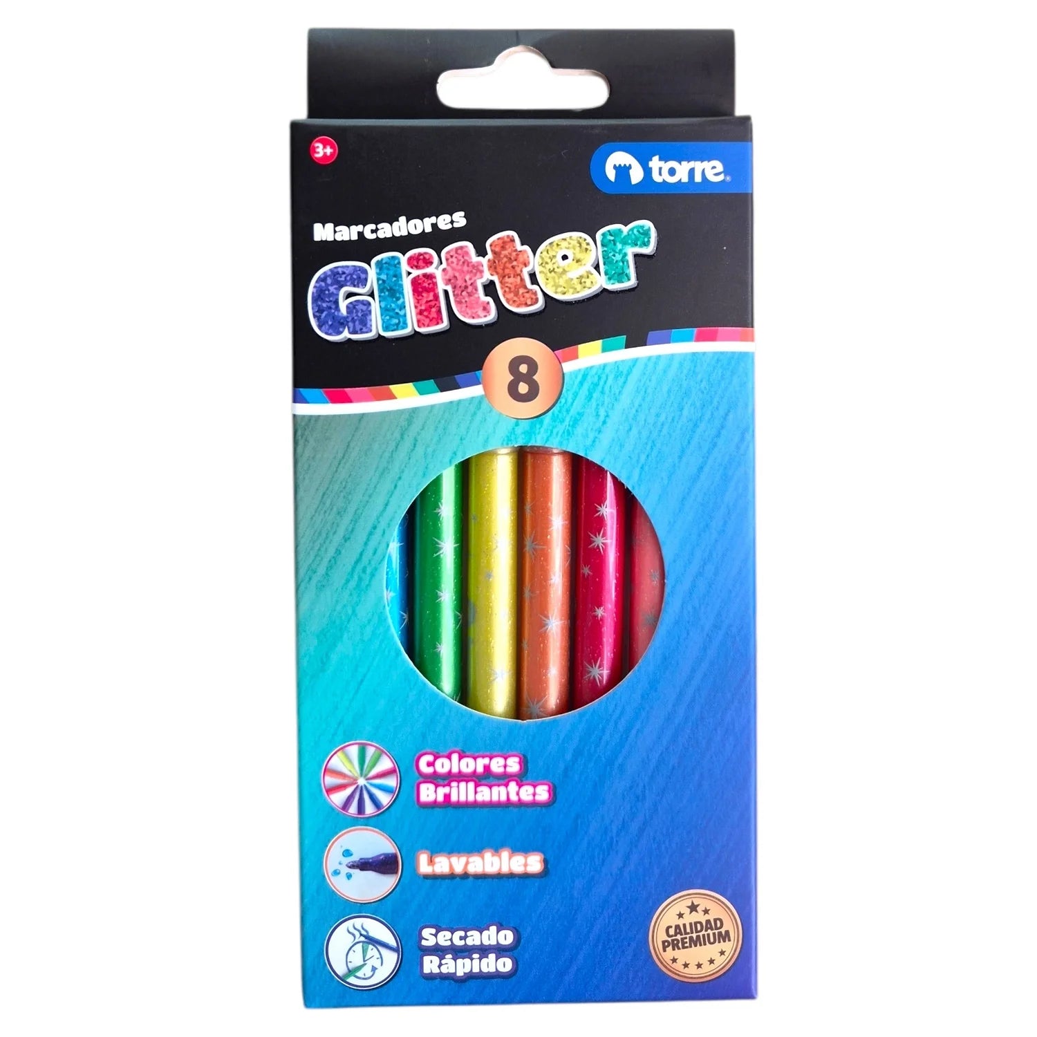 30162 plumones glitter 8 colores torre