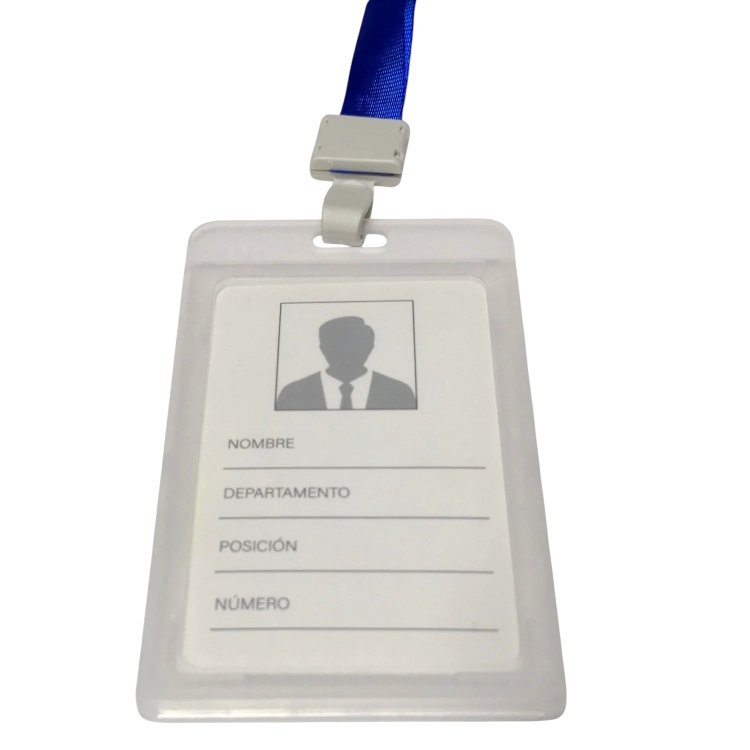 Porta Credencial Transparente Vertical Nuovo — Lanyard Incluido