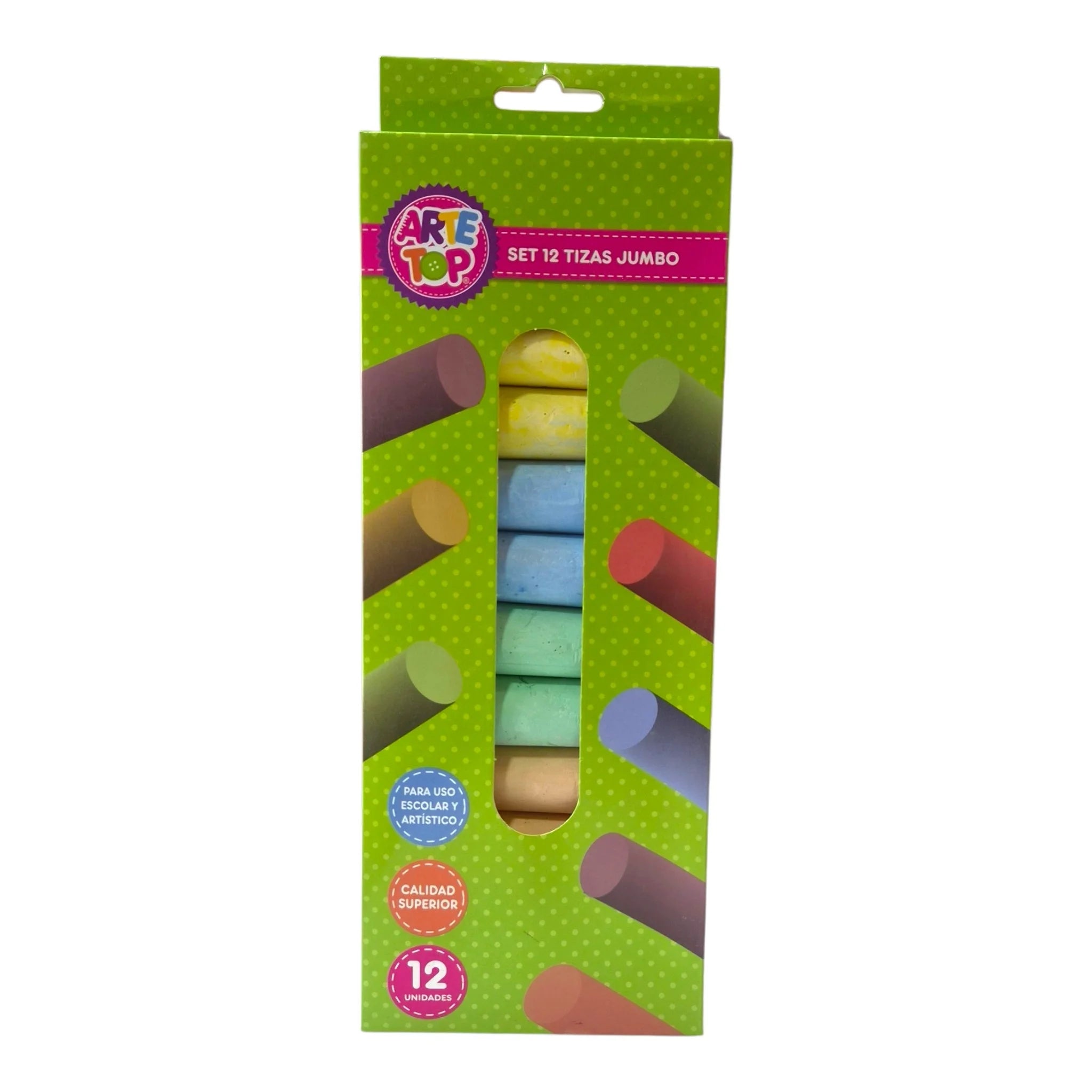 tiza jumbo 12 colores artetop