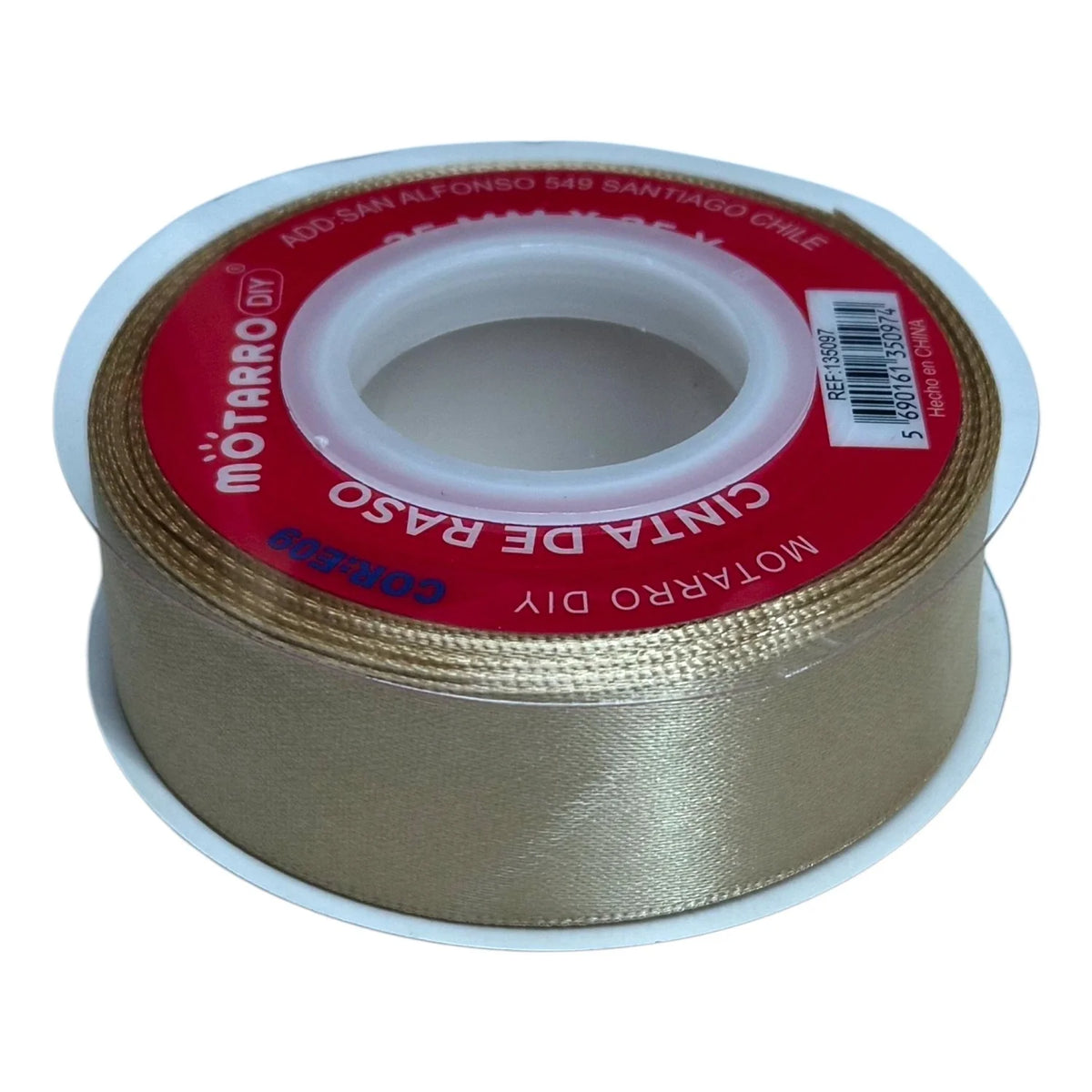 Cinta de Tela Satín 2,5cm x 22,8mt — Varios Colores