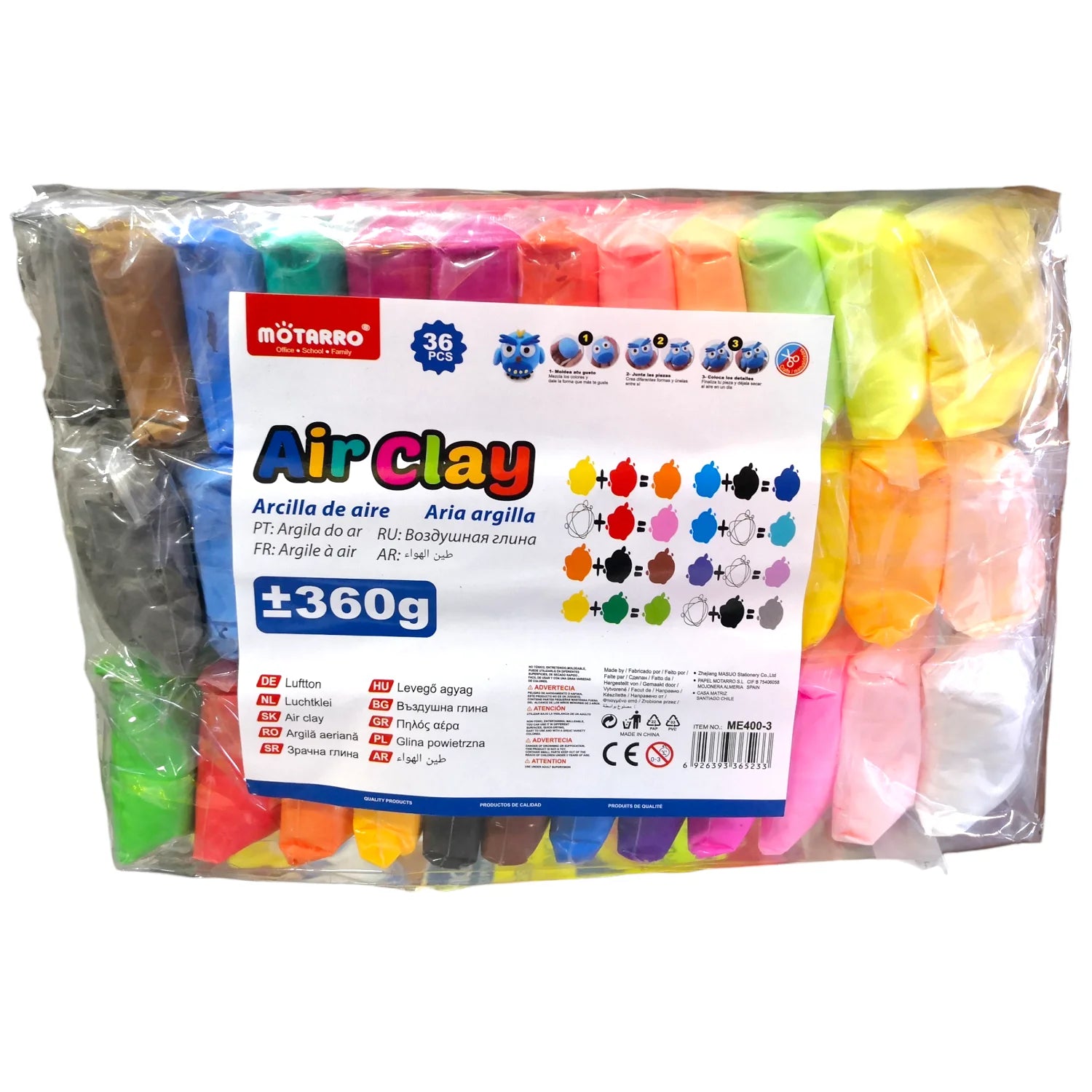 masas moldeables 36 colores