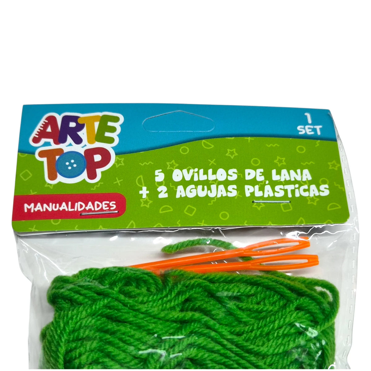 lana de colores con 2 agujas