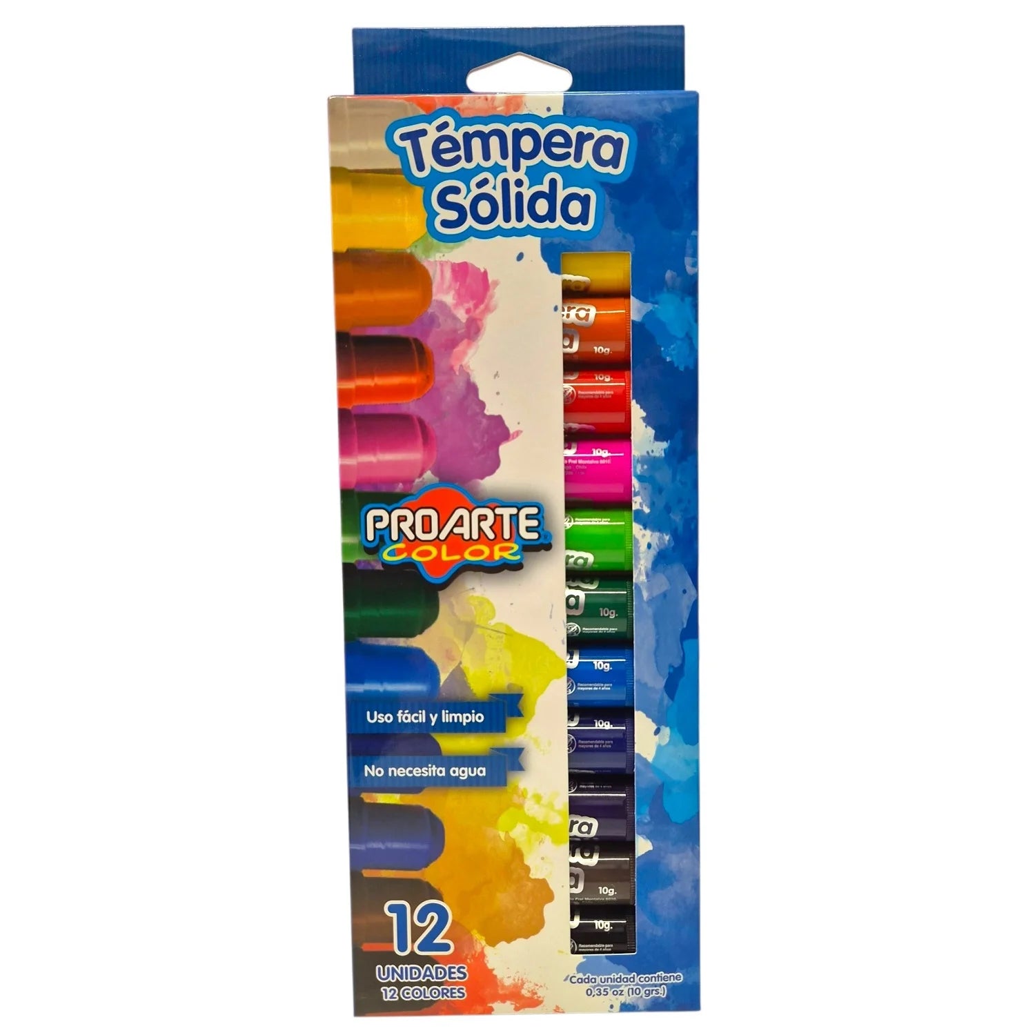 tempera solida 12 colores