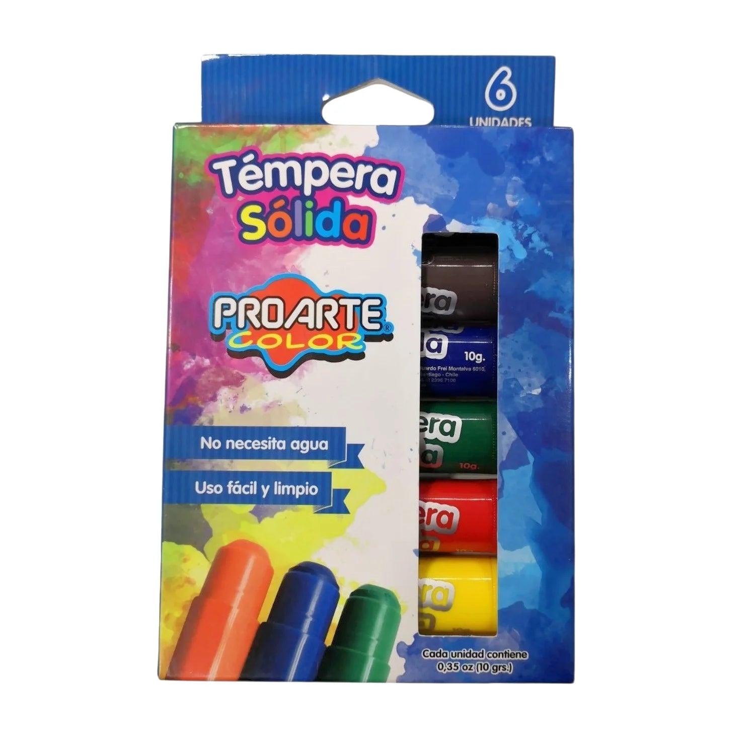 tempera solida 6 colores